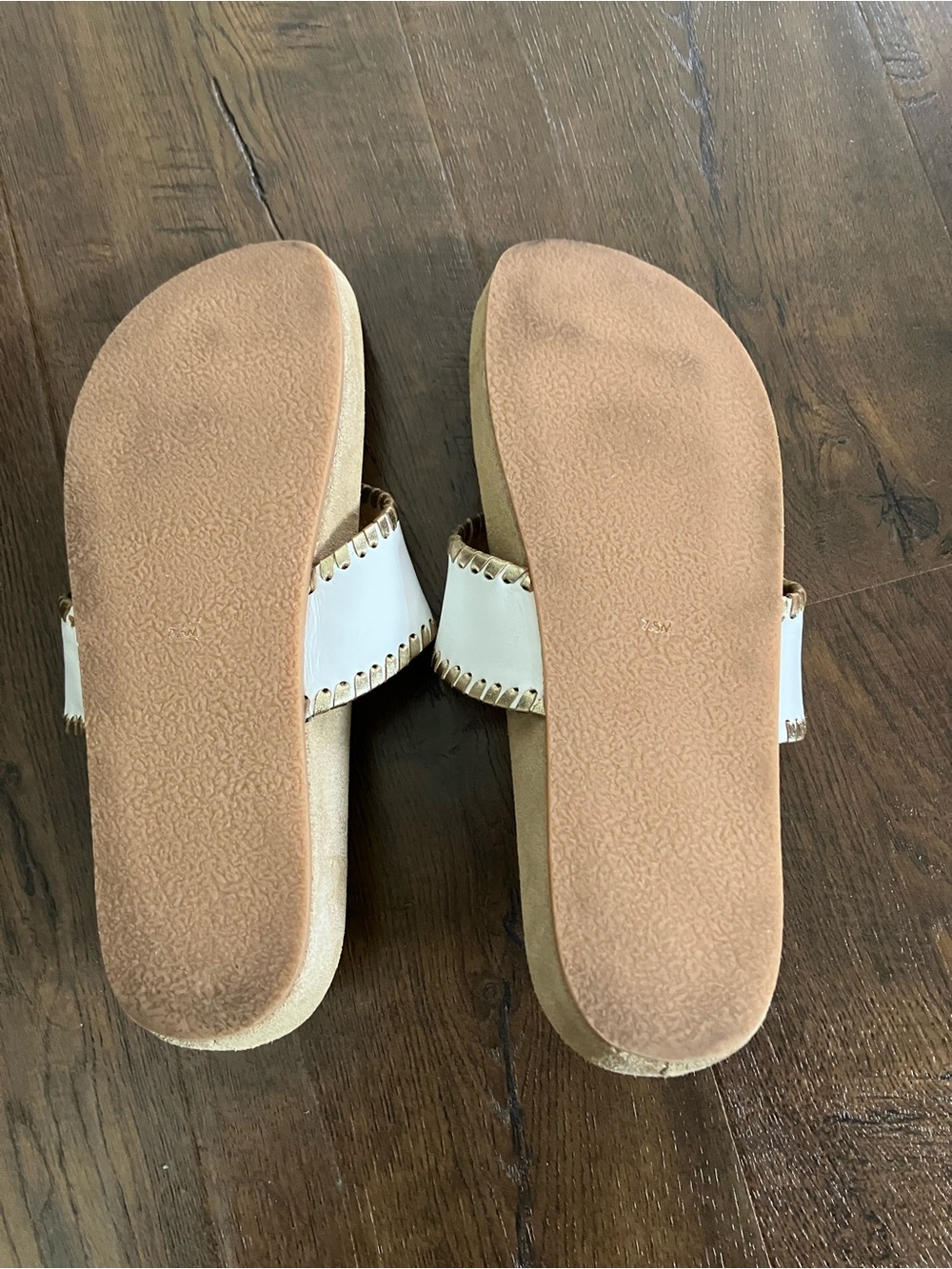 Jack Rogers Comfort Jacks Orange Blossom. White Leather Thong Sandals. - Picture 8 of 8